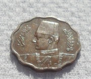 Egipt Król Faruk I 10 milimów AD 1938 AH 1357 KM# 361 Brąz Ładny stan