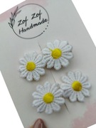 Spinki kwiatki białe stokrotki