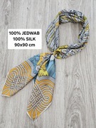 Elegancka chusta jedwabna 90x90 cm 100% JEDWAB 