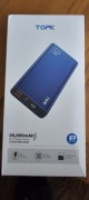 niebieski powerbank TOPK o pojemności 20 000 mAh i mocy ładowania do 20W