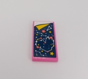 87079pb1156 Płytka 2x4 z Kocem i Wzorem Gwiazd Ciemnoróżowa [2A1]