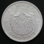 Rumunia 500 lei 1944 - król Michał - srebro