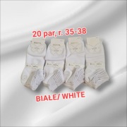 20 par skarpety skarpetki damskie całe białe rozmiar 35-38, Motyl