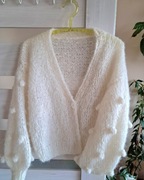 Oversizowy sweter z Alpaki i wełny z Merynosów. Handmade