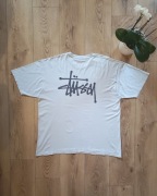 Stussy Big Logo T-shirt Biały XL oversized streetwear