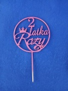 Topper na 2 latka personizowany.  14 cm szeroki