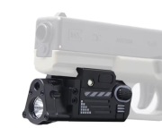 Celownik laserowy z latarką, do montażu na szynę 20 mm.