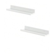 Zestaw 2 półek PÓŁKA ŚCIENNA WISZĄCA NA ŚCIANĘ BIAŁA 38cm