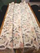 Piękna luksusowa zasłona lniana w kwiaty ptaki