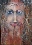 Obraz olejny na  desce, Jezus.