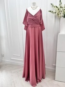 Sukienka szyfonowa pudrowa NOWA PRETTY WOMAN 46 3XL