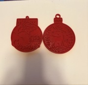 Zestaw dwóch bombek na choinkę lub na stroik