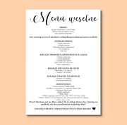 Menu weselne projekt!