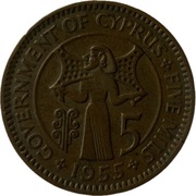 Cypr - 5 Mils 1955