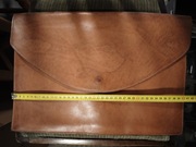 Torba aktówka z grubej jasnej skóry 