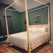 łóżko dębowe, masywne łóżko z drewna, łóżko z dębu