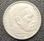 SREBRNE 2 Marki z 1938 r. Niemcy, III Rzesza, Hindenburg