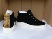 HUDSON LONDON SNEAKERSY TRAMPKI ZAMSZOWE CZARNE 40 ZŁOTY TYŁ ODESSA