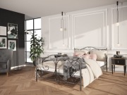 Łóżko metalowe + stelaż CZARNE 160x200