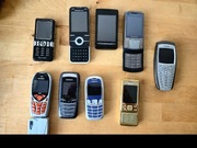 Zestaw telefonów retro (9 sztuk) - Sony Ericsson, Nokia, Siemens, Toshiba