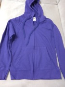 Bluza damska Fruit of the Loom rozpinana z kapturem fioletowa rozmiar S