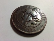 Moneta Napoleon III Empereur 1855 seria BB BARRE dix centimes satyryczna