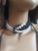 Naszyjnik damski biało-czarny Cruella de mon, krótki, Noname