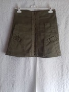 Krótka spódnica jeans khaki  Zara Basic, r. M