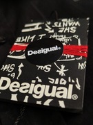 NOWA z metką haftowana czarna męska koszula Desigual slim fit