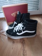 Vans za kostkę Hi czarne 38 sneakersy trampki wysokie unisex skóra  canvas