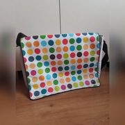 Torba na ramię, laptop, kropki, pat says now