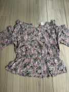 Bluzka w kwiatki z falbankami 110/116 Lindex