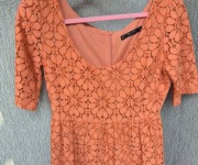 Piękna koronkowa sukienka Zara, midi elegancka, gipura, na imprezę, wesele