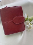 Damski duży portfel- Burgund - Naturalna skóra 