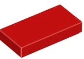 LEGO FLAT TILE 1X2 RED 306921/3069