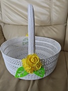 Koszyk Wielkanocny szydelkowy średnica 27cm 
