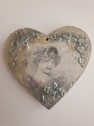 Serce, serduszko drewno, vintage, retro, decoupage