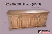 Śliczna Komoda 180 ` Prosta (4D-1S) Dąb Naturalny Bekas