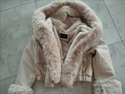 Kurtka zimowa z futerkiem - beż