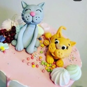 Kotki kot dekoracja na tort masa cukrowa