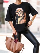 T-shirt damski Basic oversize PRINT NADRUK  Polska marka 