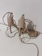 Wysokie wiązane szpilki sandałki r.40