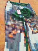 Nowe spodnie z szeroką nogawką w pixele zielone PrettylittleThing L 40 