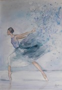 obraz akwarela baletnica 42 x 59,4 cm