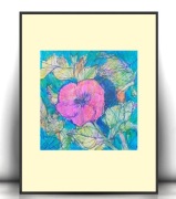 pastelowy obrazek z kwiatkiem, botaniczny rysunek a4, boho plakat 21x30