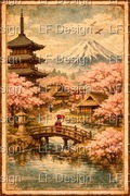 Plakat/Poster A4 "Japanese Village"