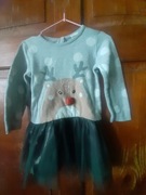 Sukienka zimowa  8-12 miesięcy   H&M rozmiar 80