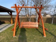 Huśtawka ogrodowa drewniana, siedzisko 170 cm, dąb / akacja