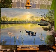 Duzy obraz wczesna wiosna na mazurach