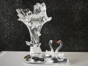 Kryształowa figurka Wazon Dzbanek z łabędziami Lucyna Handmade Polska